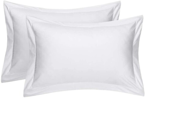Luxurious White Oxford Egyptian Cotton Pillowcases, 200 Tc, 50x75cm