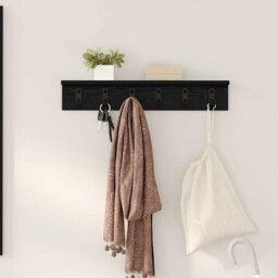 Wall-mounted Coat Rack With Shelf Black Oak 60 X 10.5 X 10.5 Cm Vidaxl