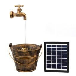 Solar Water Fountain Led Tap Bucket Solar Water Feature Home Garden