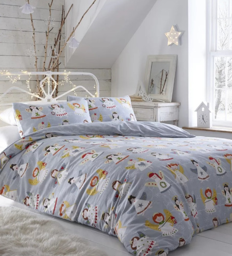Christmas Angels Kingsize Duvet Set Bed Time Reversible Bedding