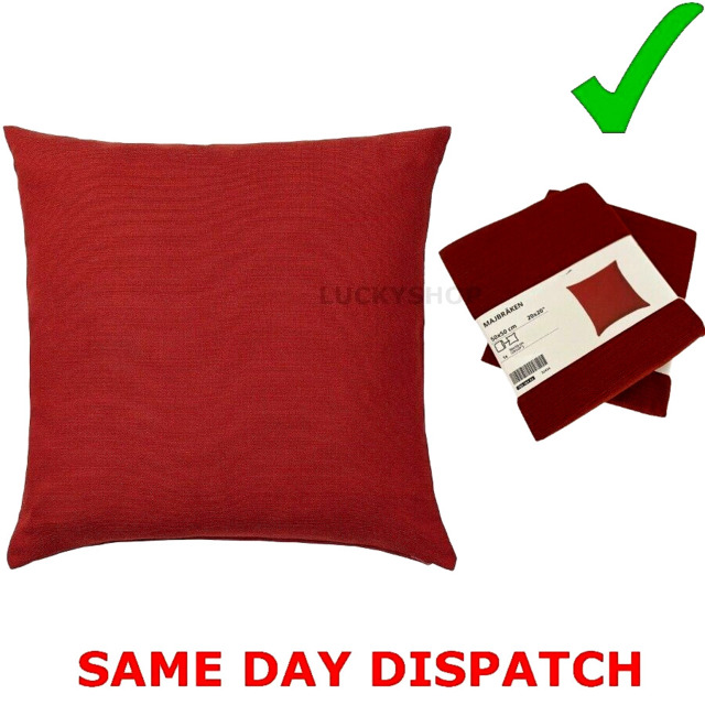 Ikea Majbraken Red Cushion Cover 50cm X 50cm 100% Cotton Zipper Makes