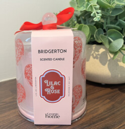 Netflix Bridgerton Pink Scented Candle W Glass Cloche 'lilac & Rose'
