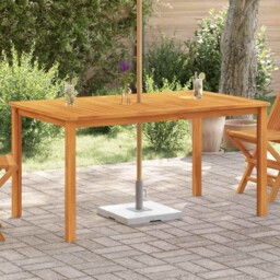 Outdoor Patio Wooden Garden Dining Table With Umbrella Hole Acacia