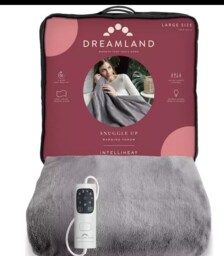 Dreamland Snuggle Up Large Heated Throw With 6 Heat Settings Grey