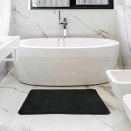 Bath Bathroom Indoor Non-slip Matt Washable Rug 50x80cm Dark Grey