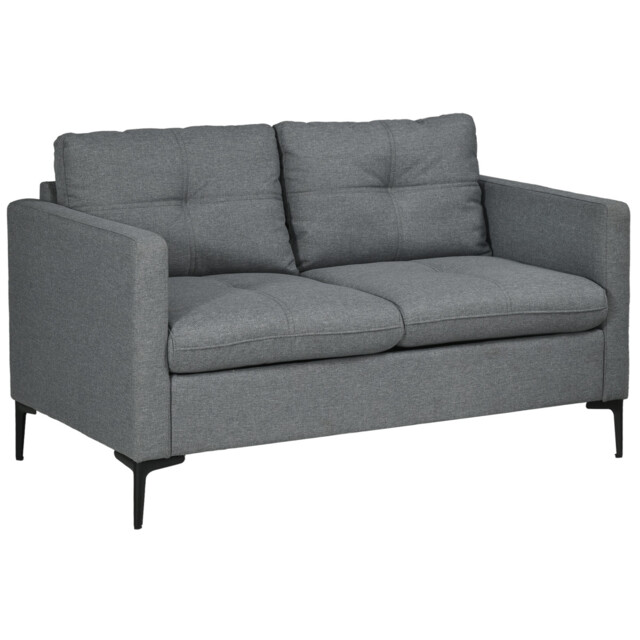 Homcom Modern Loveseat Sofa Upholstered 2 Seater Settee For Living