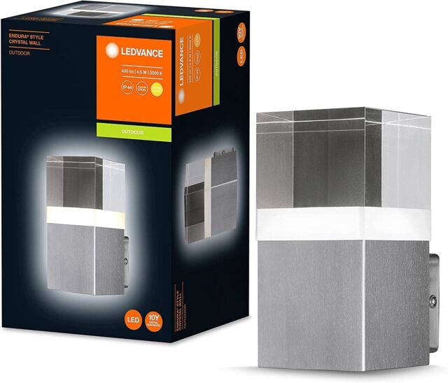Ledvance Outdoor Led Wall Light 4.5w 3000k Warm White Endura Crystal