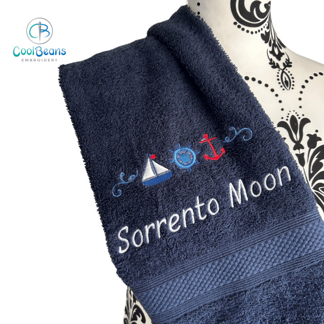 Nautical Towel - Personalised - Flannel / Hand Towel / Bath Towel