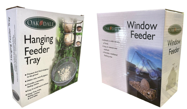 Oakdale Hanging Feeder Tray & Window Bird Feeder Pack Deal