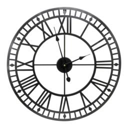 60cm Extra Large Garden Metal Wall Clock Big Roman Numerals Giant Open
