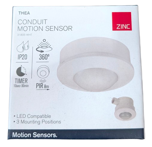Zinc Thea 360° Pir Motion Sensor Conduit Mount Fitting 3 Mount