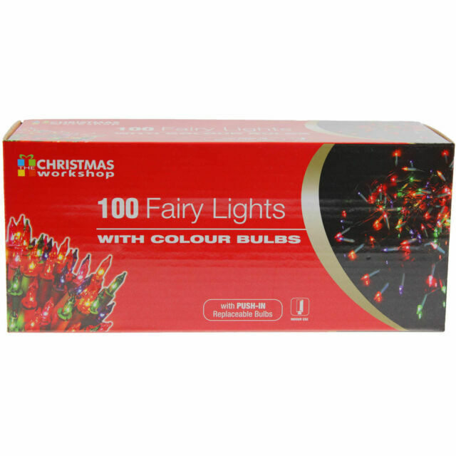 The Christmas Workshop 100 Fairy Lights( Old School Light Push In Bulb