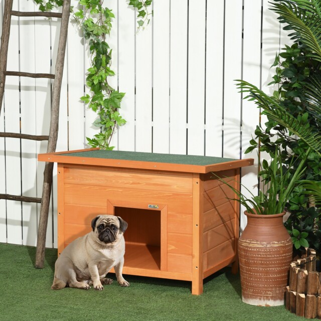 82cm Wooden Dog Kennel House Garden Shelter Backyard Waterproof Pet