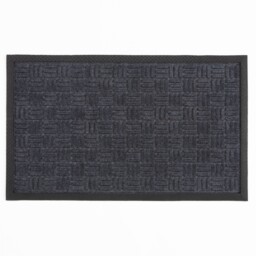 Doormat Grey45x75cm Polypropylene Embossed Backed Heavy Duty Scraper
