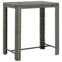 Garden Bar Table Grey 100x60.5x110.5 Cm Poly Rattan Vidaxl