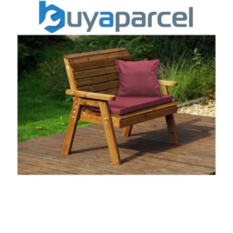 Charles Taylor Wooden Garden 2 Seater Bench Seat Armchair & Red