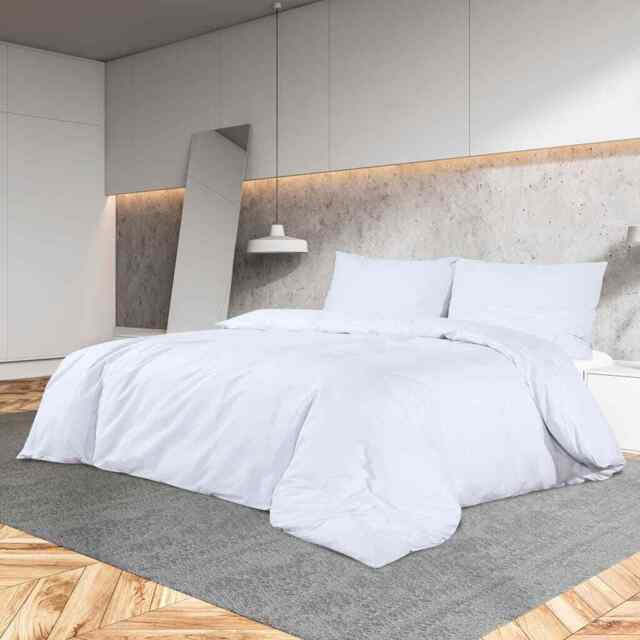 Duvet Cover Set White 200x200 Cm Light-weight Microfiber Vidaxl