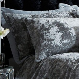 Catherine Lansfield Crushed Velvet Pillowsham Pair Pair, Silver