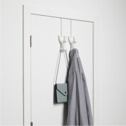 Umbra Furniture Buddy Door Coat Rack With Double Hooks Coat Hook White