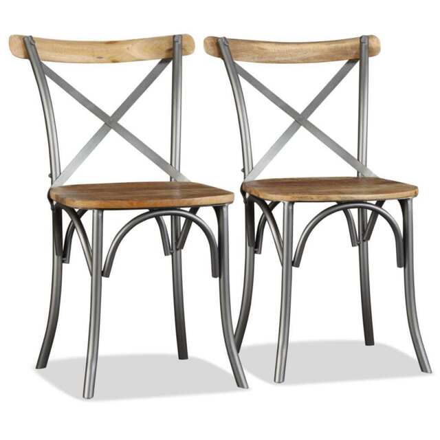 Dining Chairs 2 Pcs Solid Mango Wood Vidaxl