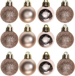 12x Christmas Baubles Hanging Decoration Rose Gold Ball Xmas Tree