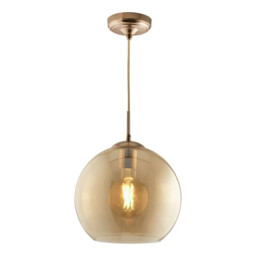 Searchlight 1632am Balls Pendant - Antique Brass Metal & Amber Glass
