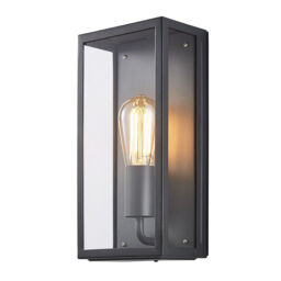 Litecraft Mersey Wall Light Outdoor Box Lantern Ip44 Garden Fitting -