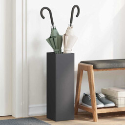 Umbrella Stand Black Metal 15.5x15.5x49cm Steel Rectangular Indoor