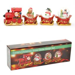 Christmas Train Snow Globe Sleigh Set Kids Nativity Xmas Decorations