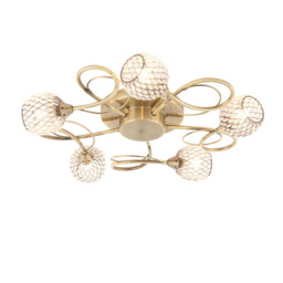 Ceiling Light Brass Aherne 5 Antique Endon 73757