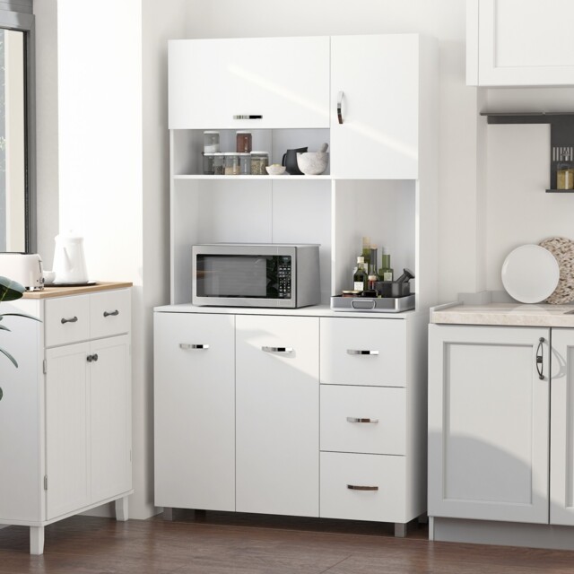 Freestanding Kitchen Storage Cabinet W/ Cupboard Cabinets Drawers
