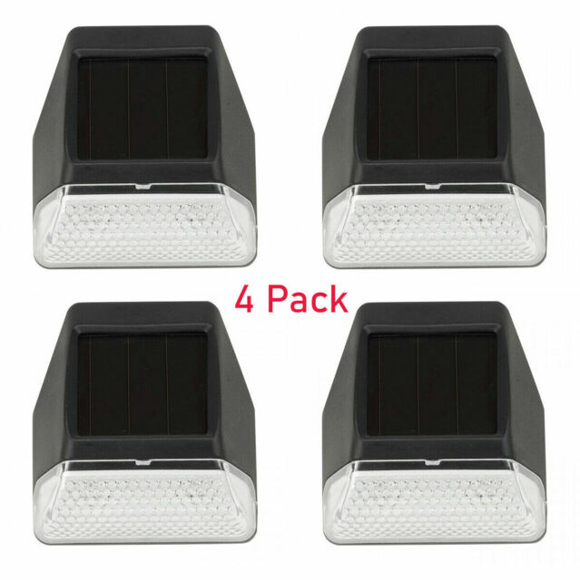 4 Pack Solar Powered Wall Fence & Post Lights Led Garden Security