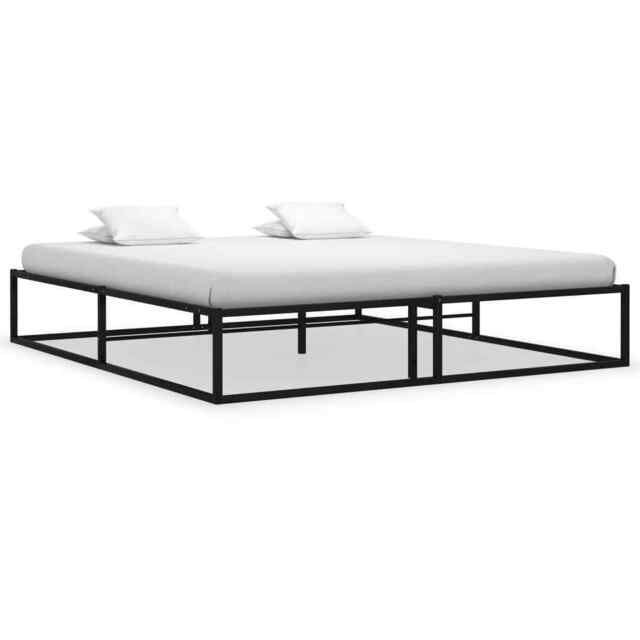 Bed Frame Black Metal 180x200 Cm 6ft Super King Vidaxl