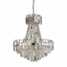 Endon 96826-ch Amadis 6 Light Chrome Finish & Glass Chandelier