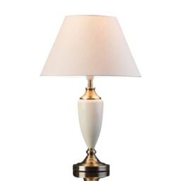 Table Lamp Malham Large Ceramic With Matching Shade - Cream & Antique
