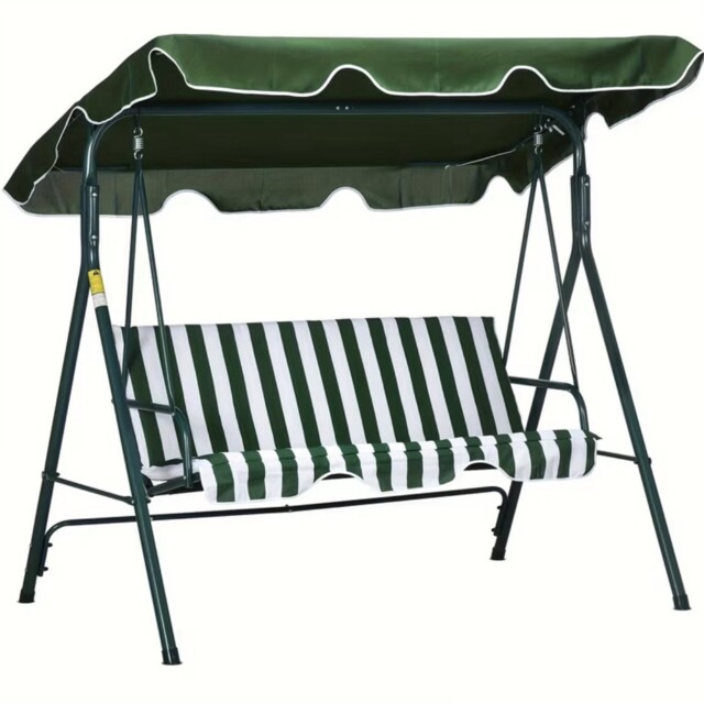 Outsunny Outdoor 3-person Porch Swing Chair With Adjustable Canopy