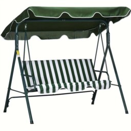 Outsunny Outdoor 3-person Porch Swing Chair With Adjustable Canopy
