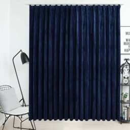 Blackout Curtain With Hooks Velvet Dark Blue 290x245 Cm Vidaxl