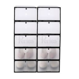 X10 Periea Clear Plastic Shoe Storage Boxes Stackable Drawers