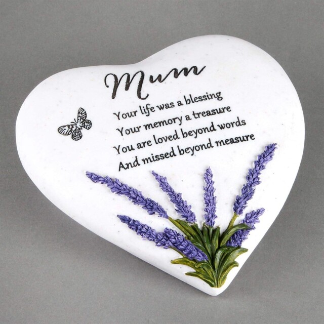 Thoughts Of You Heart Stone Lavender - Mum