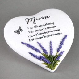 Thoughts Of You Heart Stone Lavender - Mum