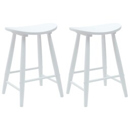 Dining Chairs 2 Pcs Solid Rubber Wood Kitchen Seating Modern Furniture