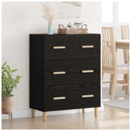 Sideboard Black Oak 69.5x34x90cm Engineered Wood Compact Modern