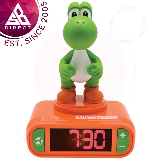 Lexibook Rl800ni1 3d Yoshi Super Mario Boys Alarm Clock With Night