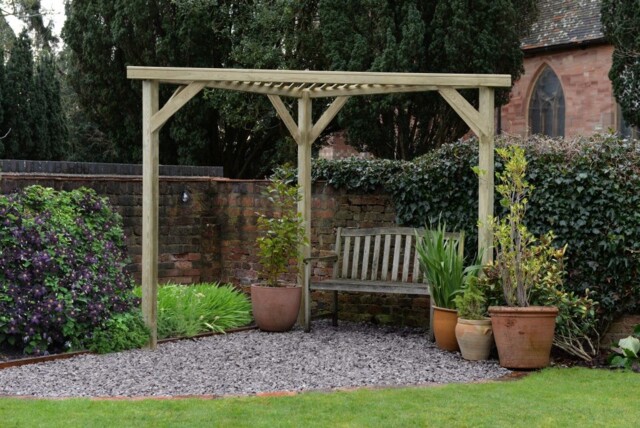 Corner Garden Pergola Kit Wooden Slatted Outdoor Garden Structure Free