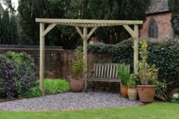 Corner Garden Pergola Kit Wooden Slatted Outdoor Garden Structure Free
