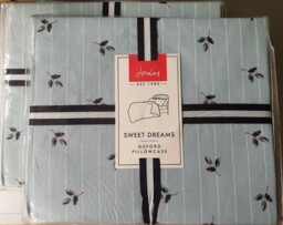 Joules Oxford Pillowcase Pair Little Leaf Soft Blue