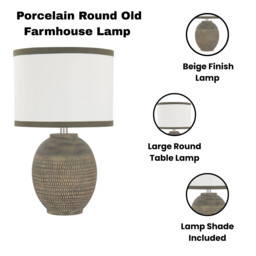 Table Lamp 57cm Ceramic Shade Bedside Living Room Light Modern Decor
