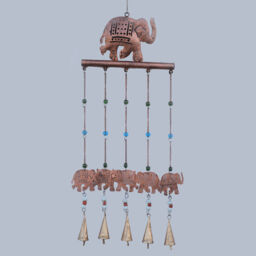 Copper Elephant Wind Chime With Beads And Bells - Gorgeous Unique