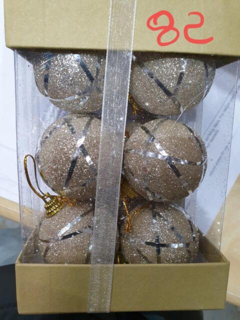 Christmas Tree Decorations Baubles 12 Silver Glitter Soft Foam Xmas